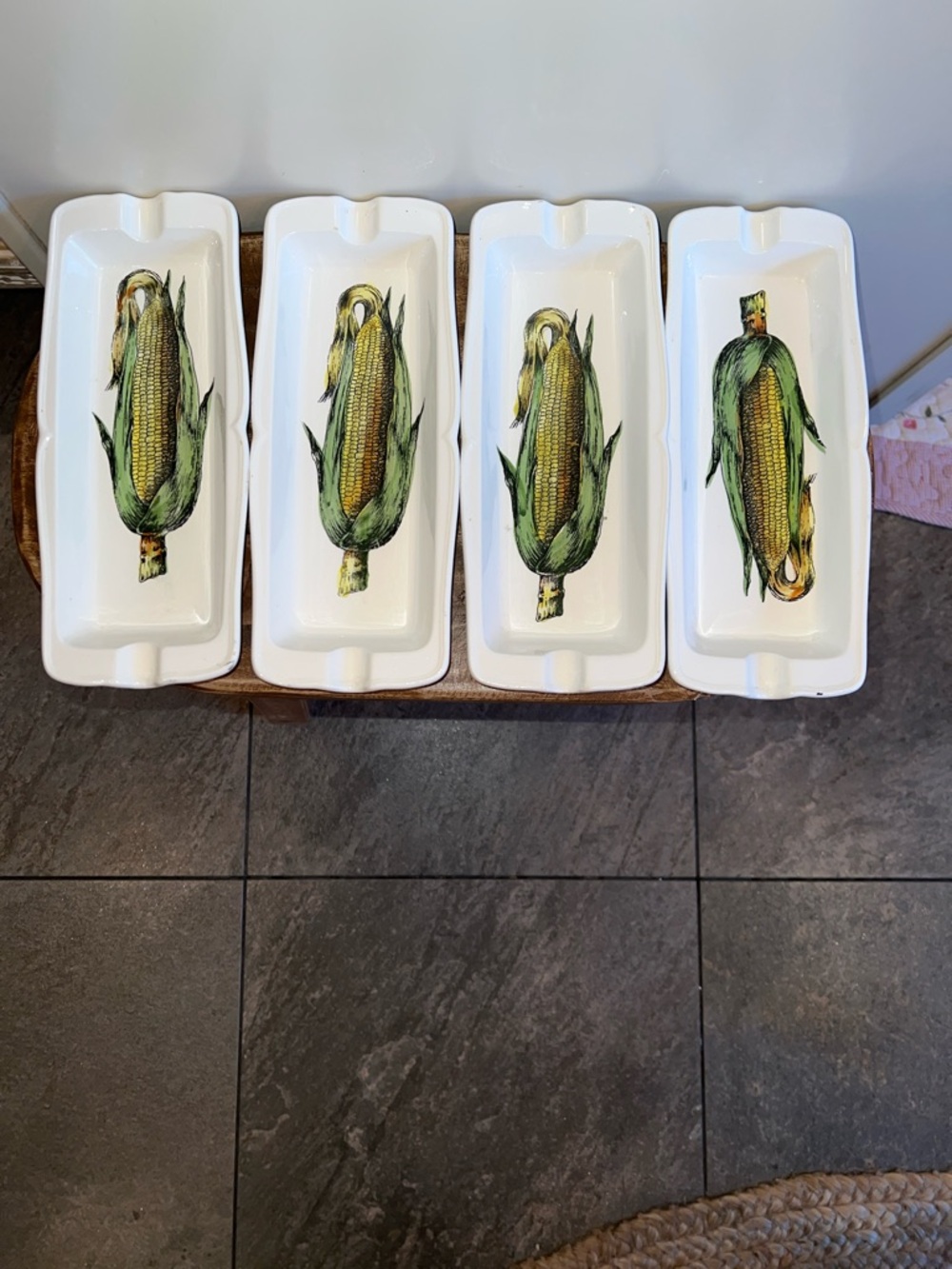 Vintage Original JSC Design ceramic corn plates set of four